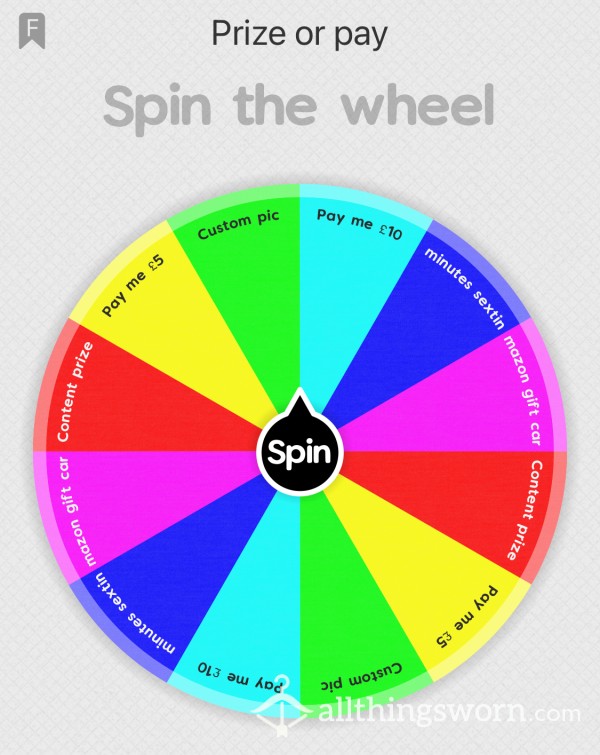 Spin The Wheel To Win A Prize…it Might Be For You, It Might Be For Me!