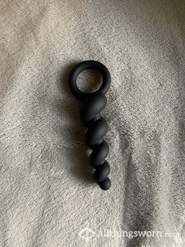 Spiral Black Silicone Canadian Butt Plug