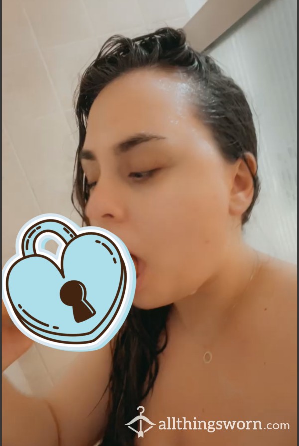 Spitting & Sucking On My Dildo In The Shower