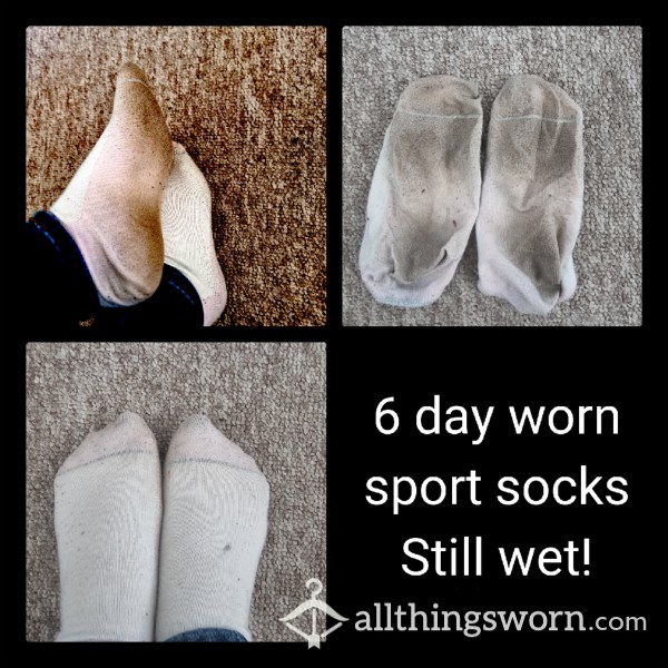 Sport Socks, 6 Days Well Worn, Filthy And Stink!
