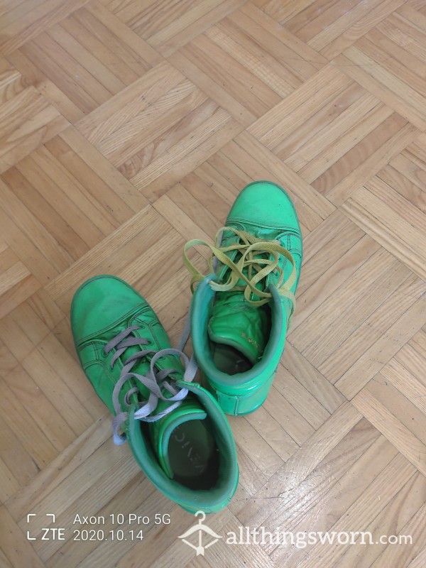 Sporty Well Worn Neon Trainers