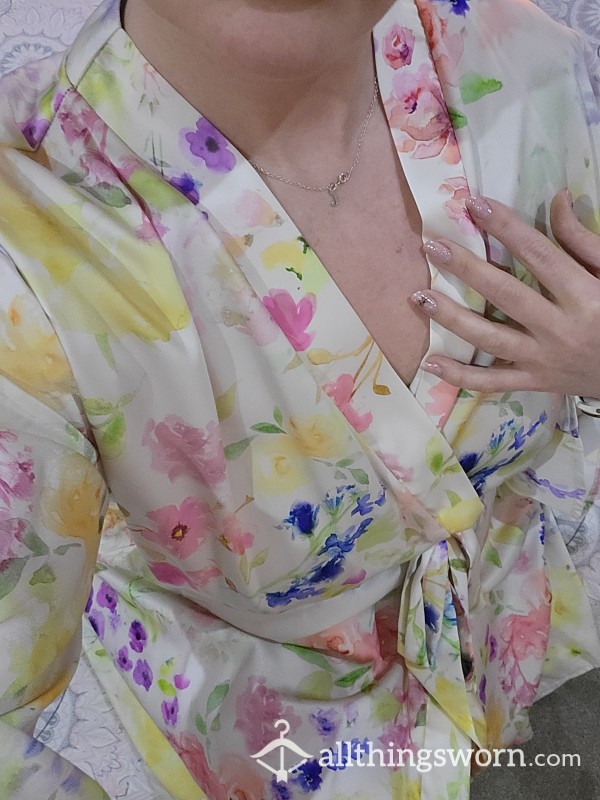 Spring Flower Sexy, Silky Dressing Gown / Robe