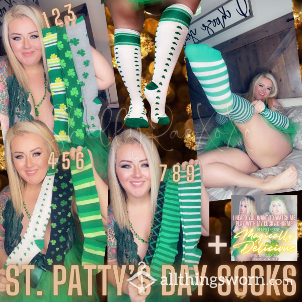 St. Patty’s Day Knee High Socks + Themed Premade Video