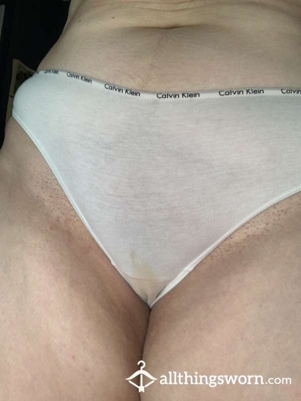 Stained White Thong