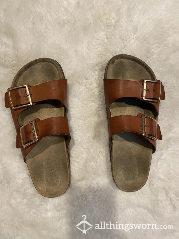 Well Worn Stained Woman Sandals
