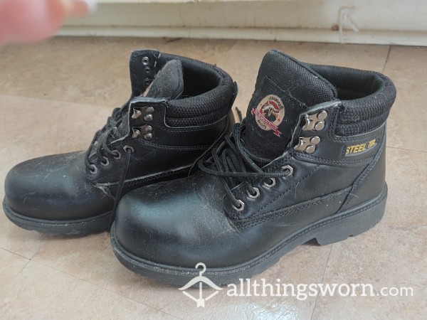 Steel Toe Men's Boots Size 8 [worn By Me] [shipping Included]