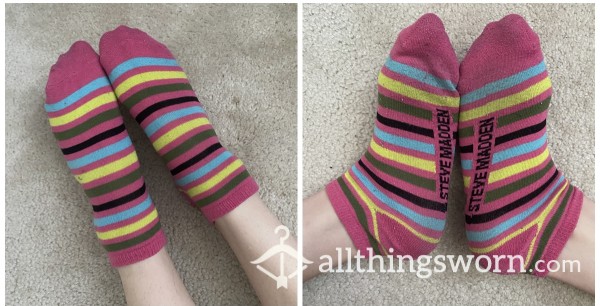 Steve Madden Pink Stripe Socks 💝