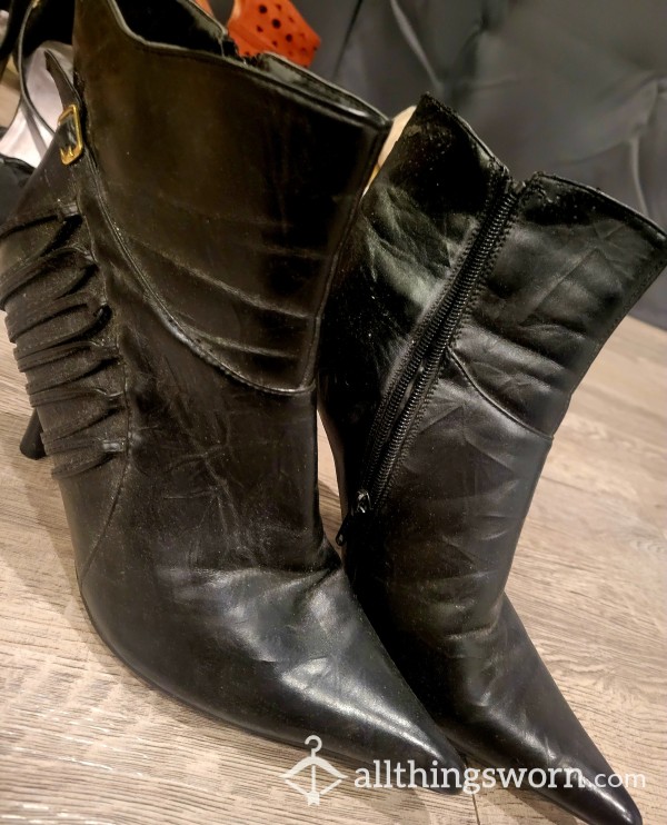 Stinky Black Leather Boots