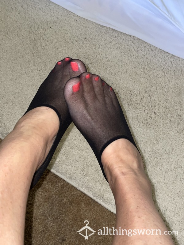 Stinky Smelly Black Sheer Footies