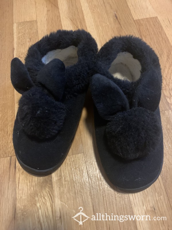 Stinky Stained Bunny Slippers