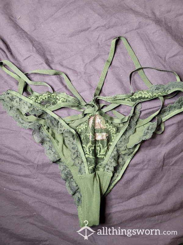 Strappy Green Lace Goddes Thong
