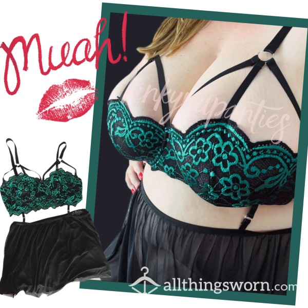 Strappy Green Lace/Mesh Lingerie - Includes Wear & U.S. Shipping
