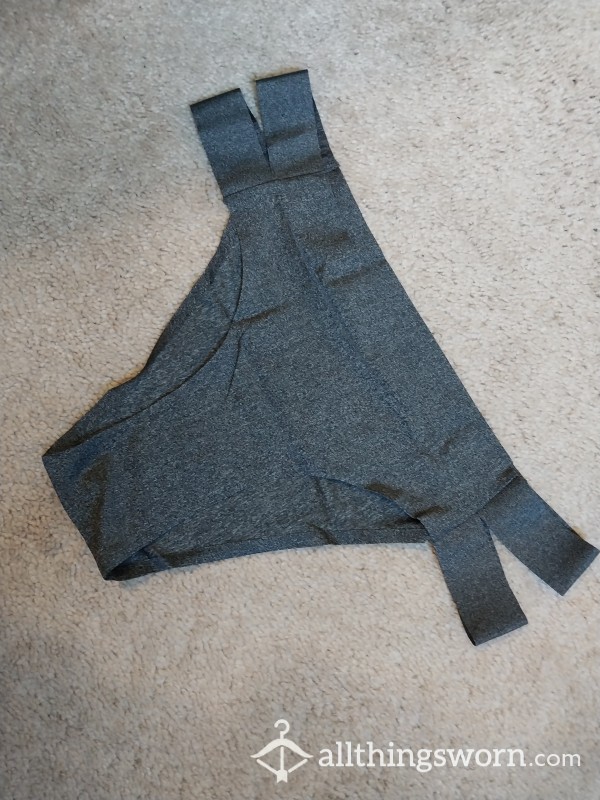 Strappy Grey Cheeky Thongs