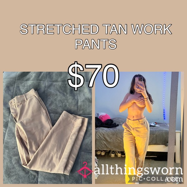 STRETCHED TAN WORK PANTS