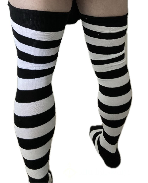 Striped Extra-long, Thigh-high Socks