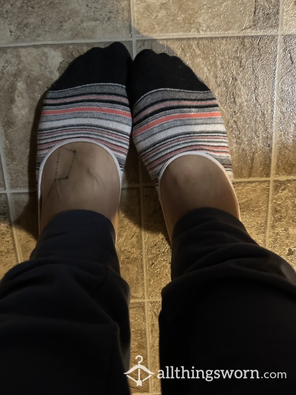 Striped No-show Socks