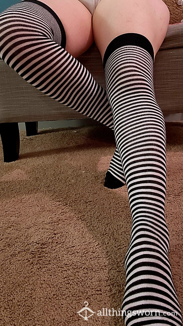 Striped Over Knee Socks