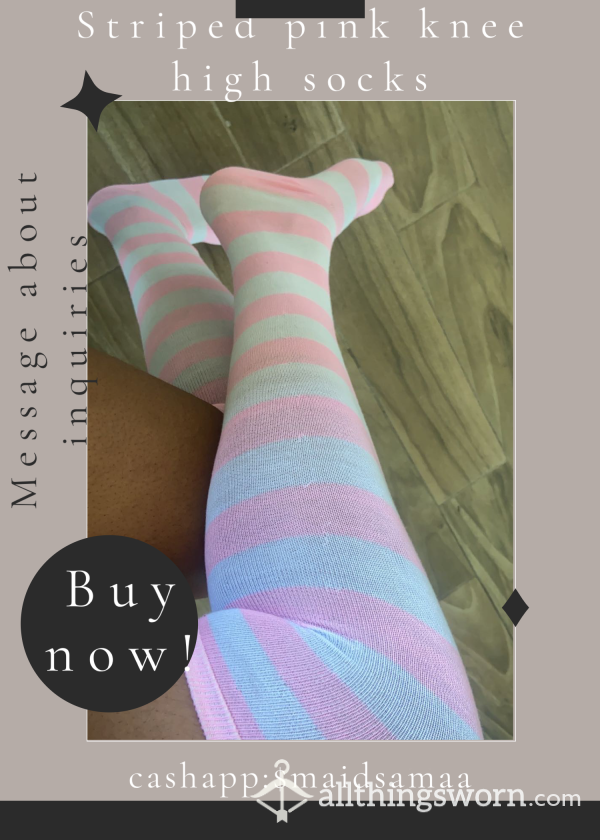 Striped Pink Knee High Socks