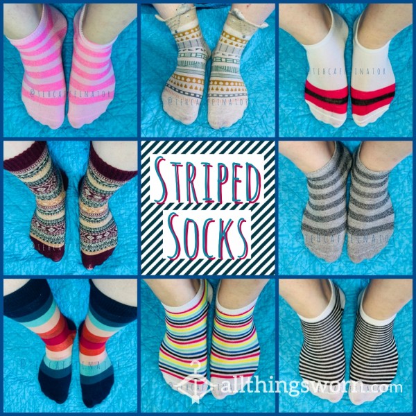 Striped Socks - $20 For 3 Day Wear Free US Shipping As Always And $5 Of International Postage Covered 🖤🧦5