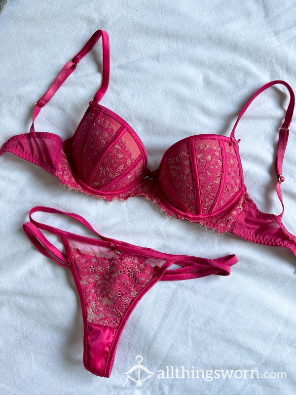 STRIPPER Bra & Panties [Ebony Goddess Eve Pink Lingerie Set] 👙