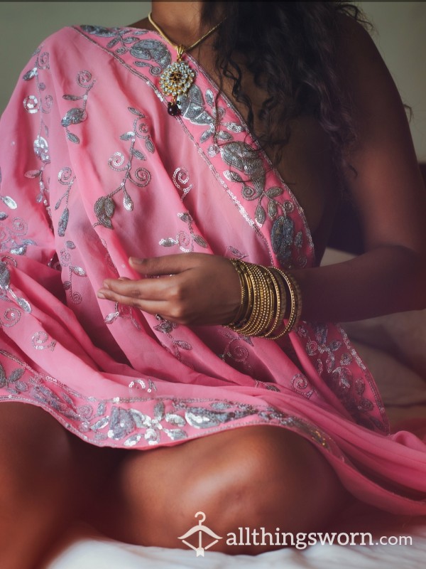 Stripping Off My Pink Saree 💫 Set Of 7 Pictures Shot On 📸