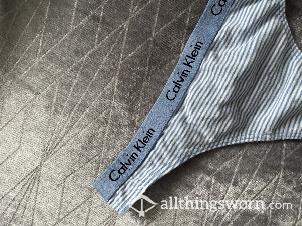 Stripy Blue Calvin Klein Thong