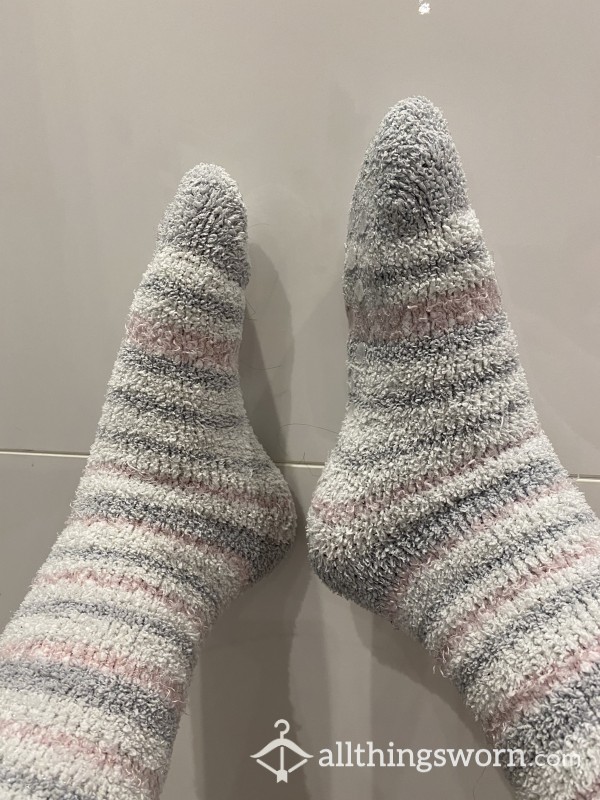 Stripy Fuzzy Socks