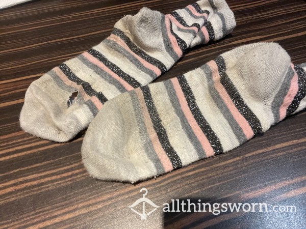 Stripy Stinky Socks Worn For 2 Days!