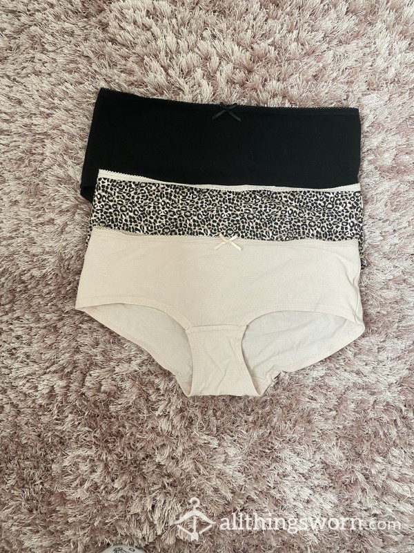 Student Worn Full Back Cotton Knickers