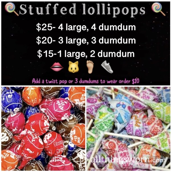 Stuffed / Worn Lollipops 🍭🖤🐱🦶🏼👄👟🍭