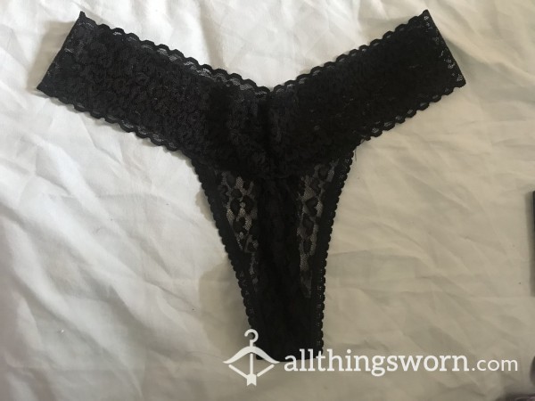 Sultry Black Lacey Thong