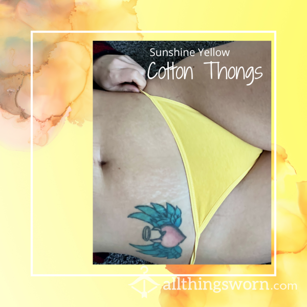☀️ Sunshine Yellow Cotton Thong  ☀️