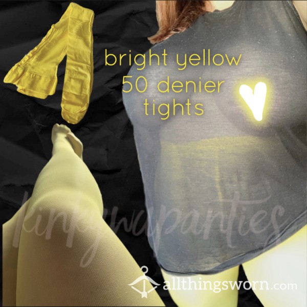 ☀️ Sunshine Yellow Tights - 50 Denier - Includes 2-Day Wear & U.S. Shipping