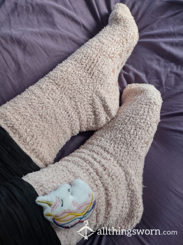 Super Fluffy Pink Unicorn Socks