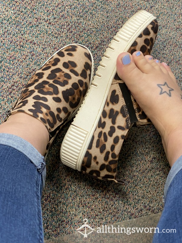 Super Smelly Cheetah Sneakers With Toe Impression