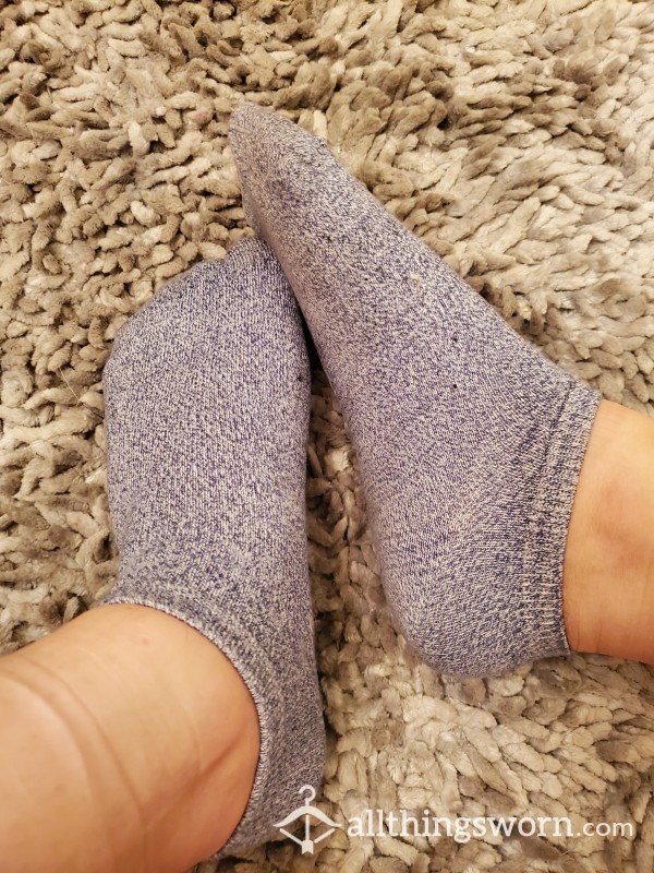 ❤️‍🔥 Super Soft Light Blue Cotton Socks! Well Worn!