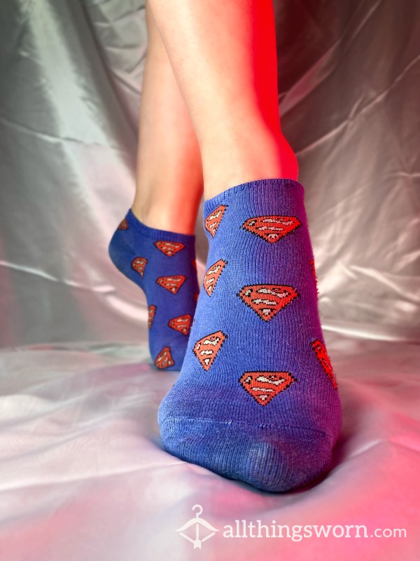 Superman Gym Socks - Well Worn, Threadbare