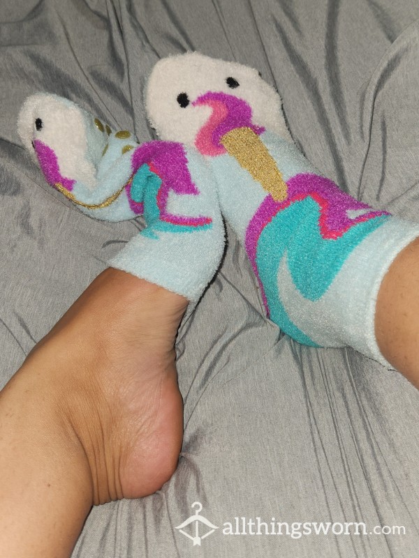 SWEAT TRAP 💧 Fluffy Unicorn Socks