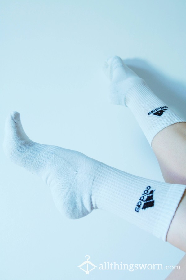 Sweaty Adidas Tennis Socks Worn During A Killer Workout
