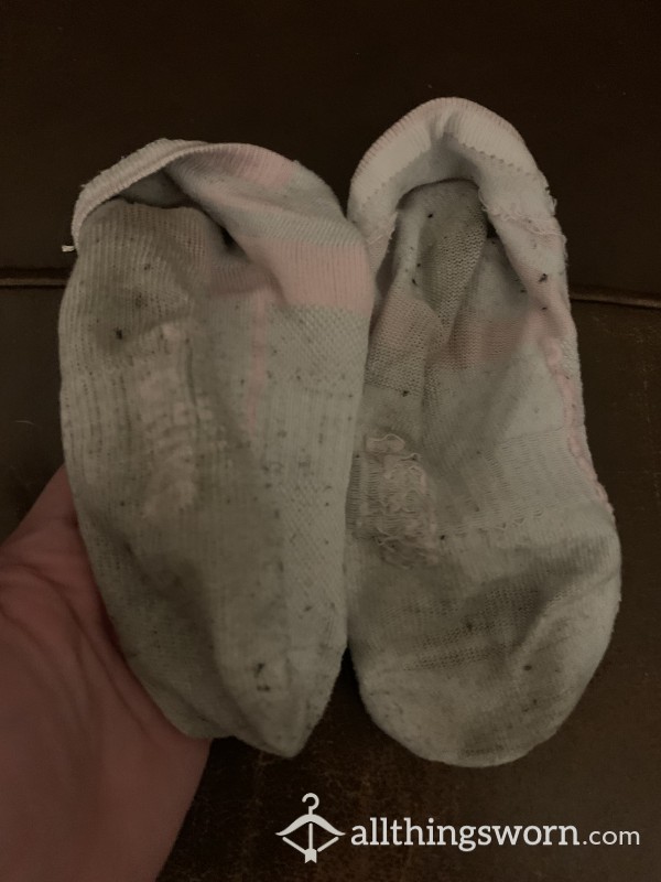 Sweaty Dirty Used White Gym Socks