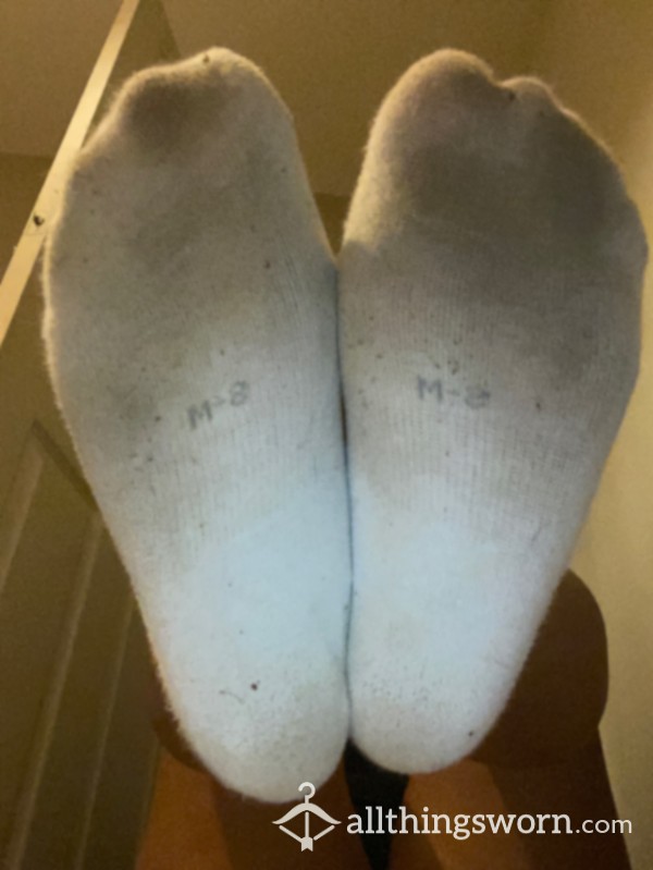 Sweaty, Dirty, White, Worn Gym Socks