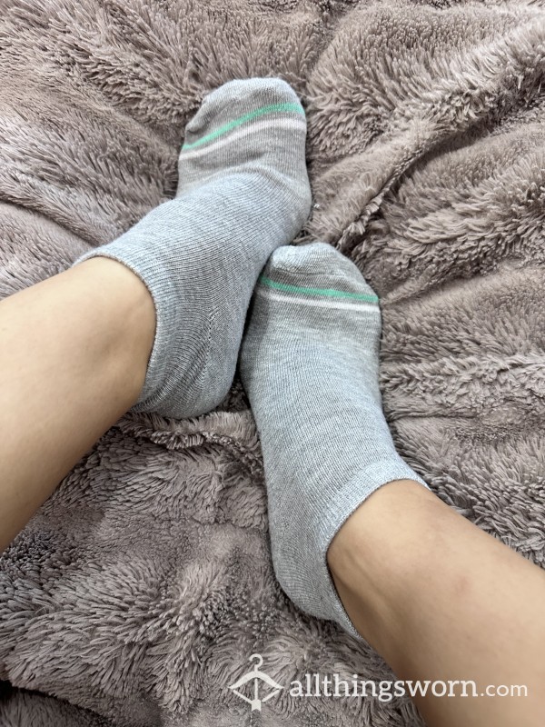 Sweaty Grey Ankle Socks
