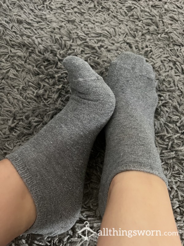 Sweaty Grey Workout Socks
