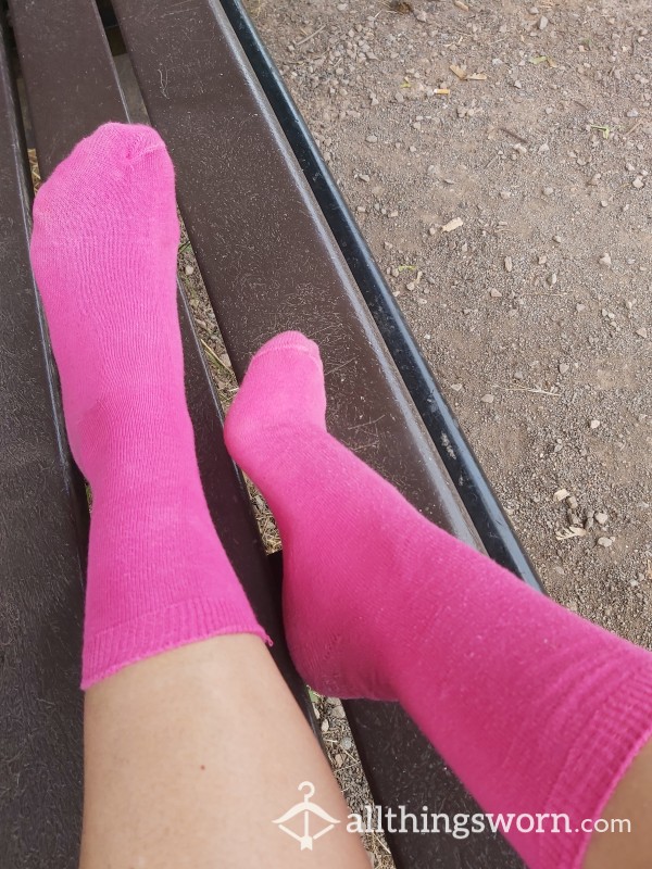 ***SOLD*** Sweaty Hot Walk Pink Socks