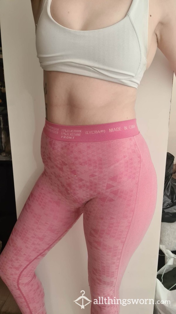 💦 Sweaty Pink Goddess Sport Leggings - Used And Loved💪🌈