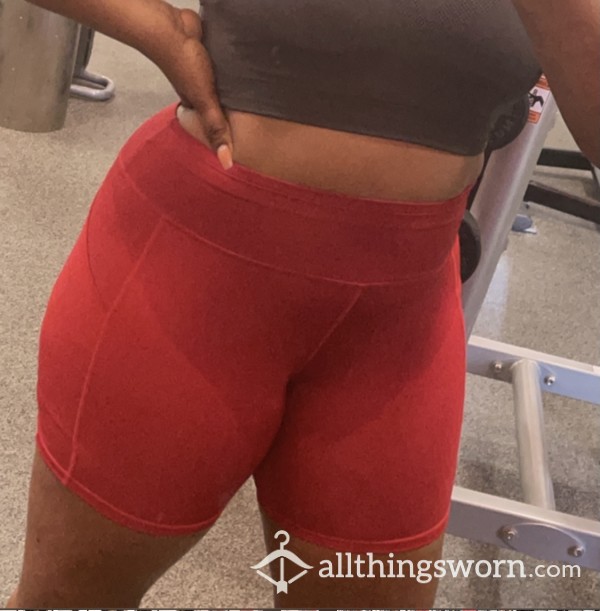 Sweaty Red Gym Shorts