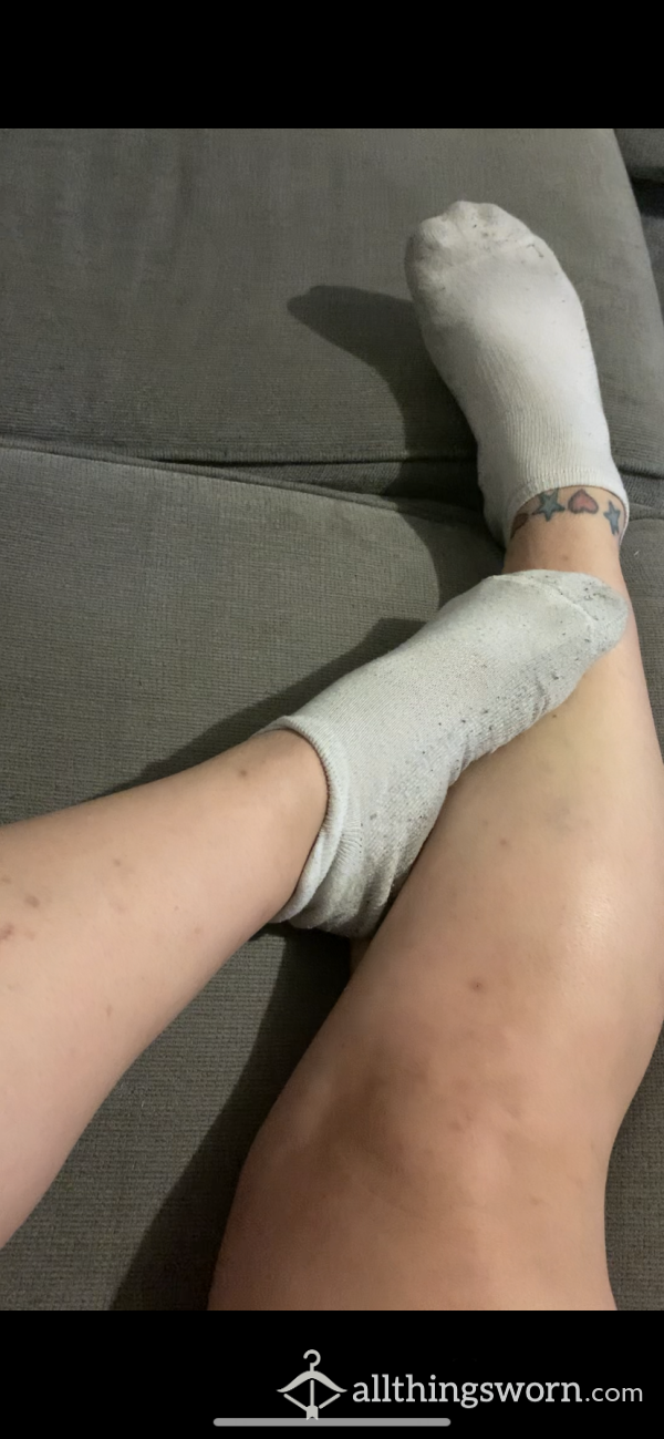 Sweaty Smelly White Hanes Socks
