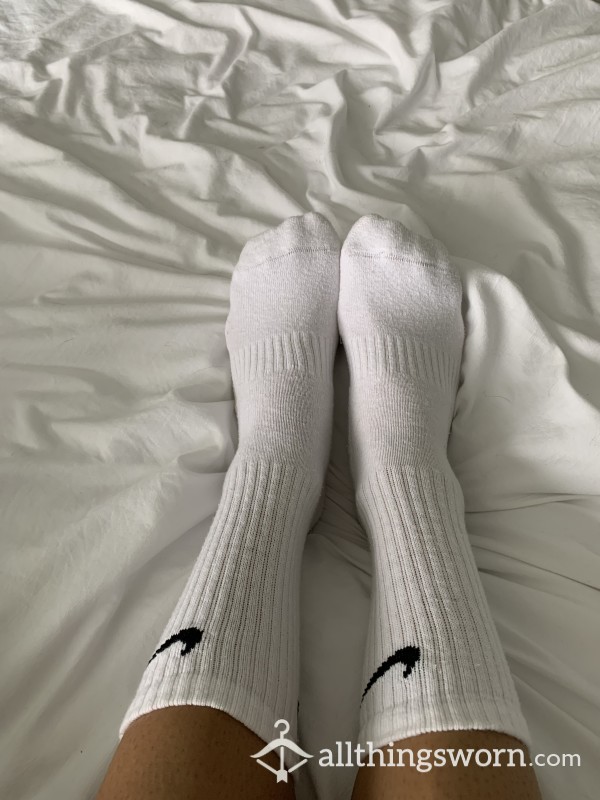 Smelly Sweaty White Nike Crew Socks