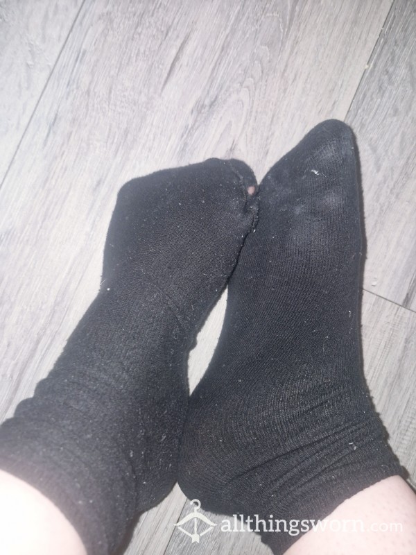 Black Smelly Sweaty Socks Worn To Gym