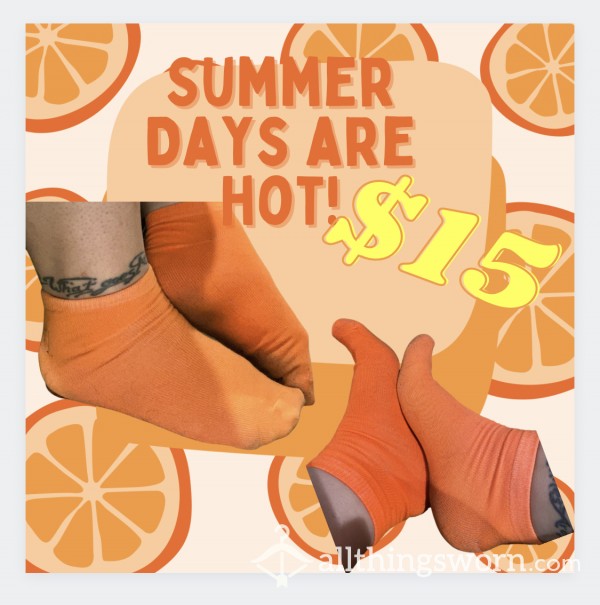 Sweaty, Sweet, Tangy Summer Orange Socks!